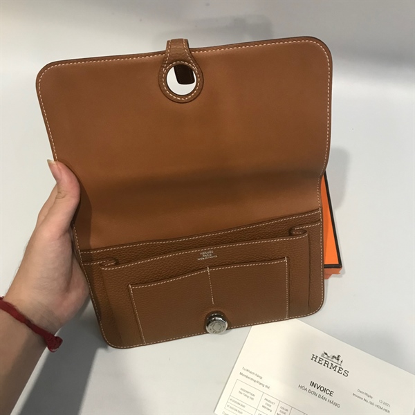 Ví Hermes vàng bòa +