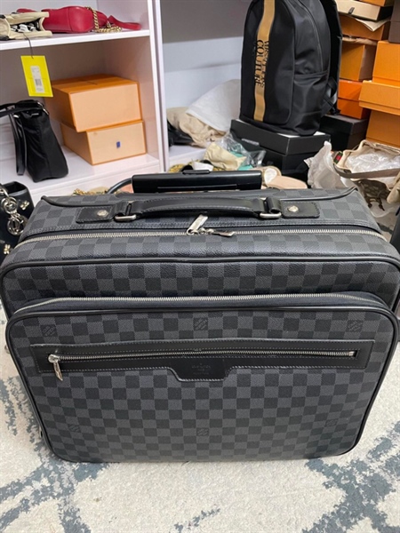 Vali Xách Tay LV Ô Vuông Xanh Đen+