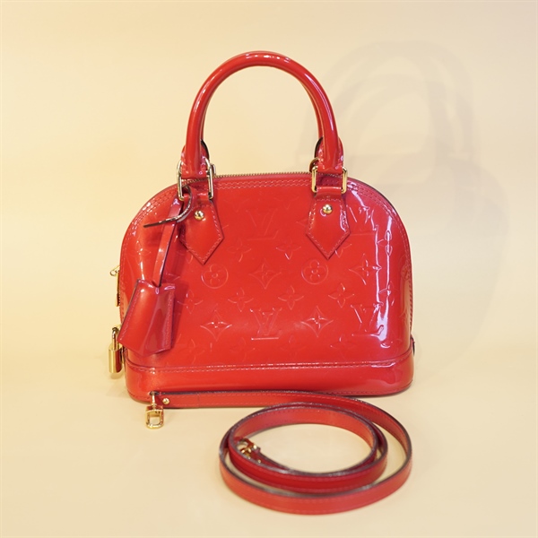 Túi LV Alma đỏ bóng đậm +