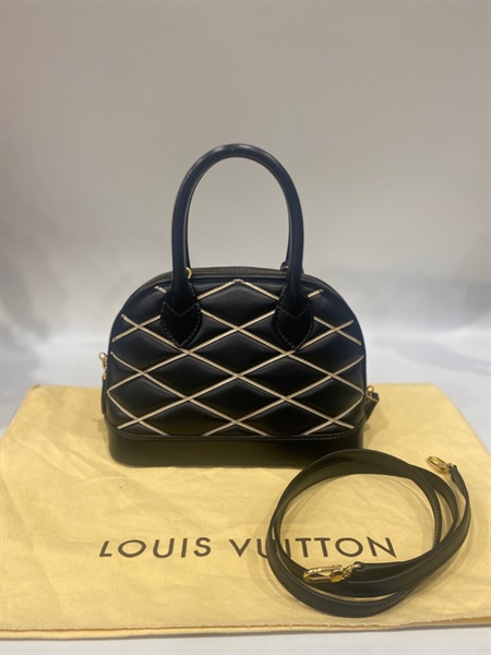 Túi LV Alma đen sọc trắng +