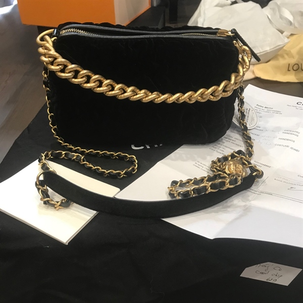 Túi CC lông đen trống KG+