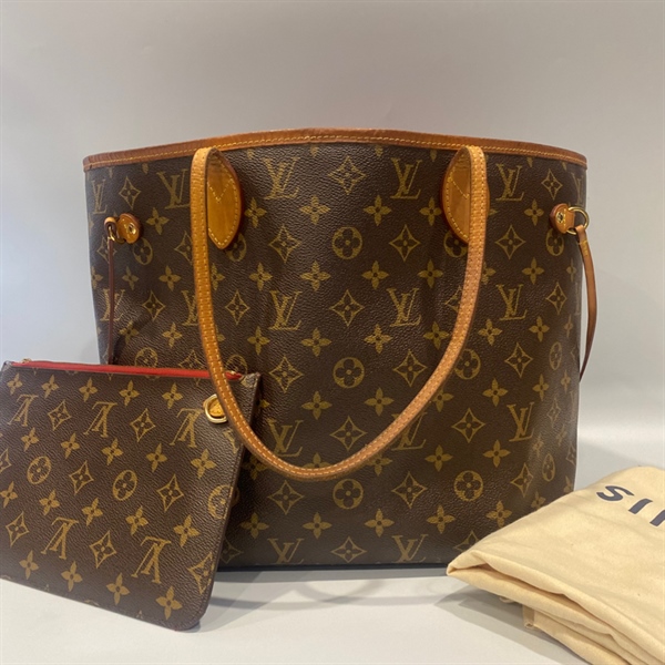 Túi Never LV KG Lòng Đỏ Kèm Poud