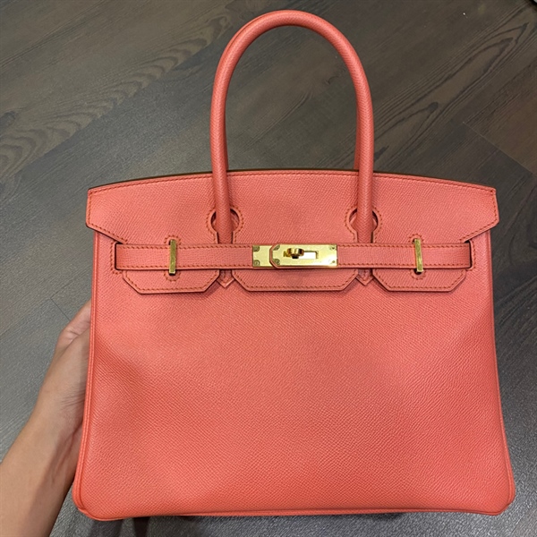 Túi Hermes hồng Epsom ổ chìa KG+l