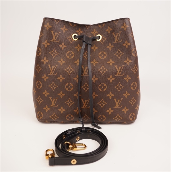 Túi LV nóe nóe hoa nâu dây đen KG+