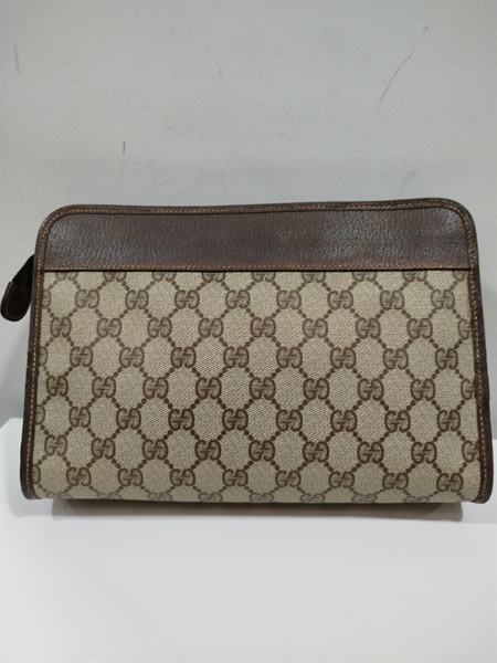 Túi Clutch GG Xám VIền Nâu KG+