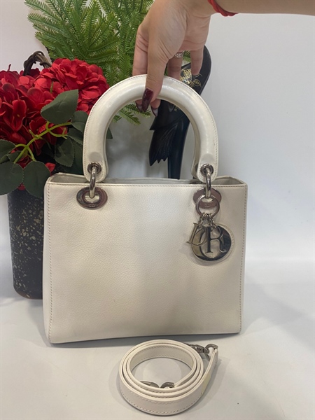 Túi lady Dior trắng KG+