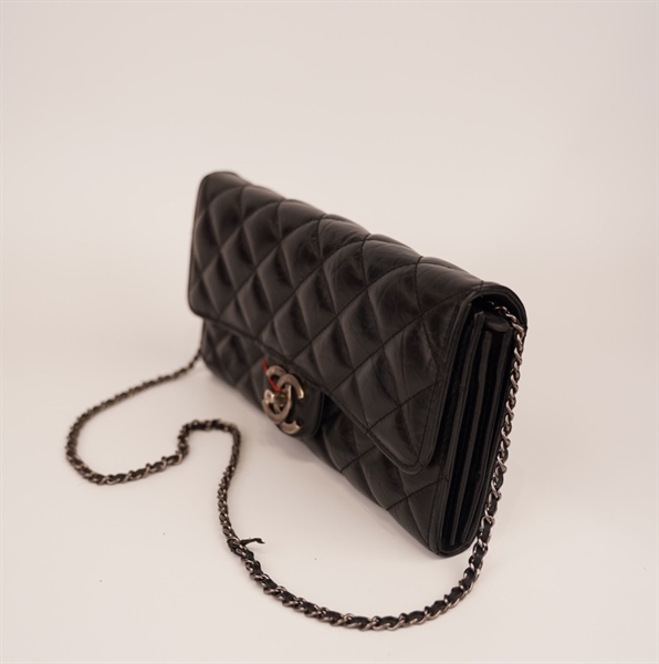 Túi Chanel kẹp nách chữ nhật đen dài ++