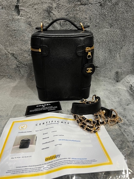 Túi Chanel Vanity màu đen KG+