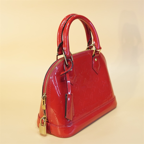 Túi LV Alma đỏ bóng đậm +