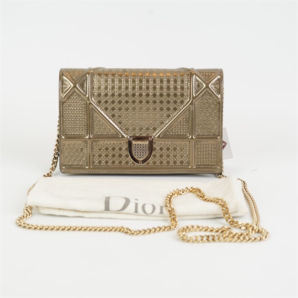 Túi Dior WOC hoạ tiết màu gold KG+