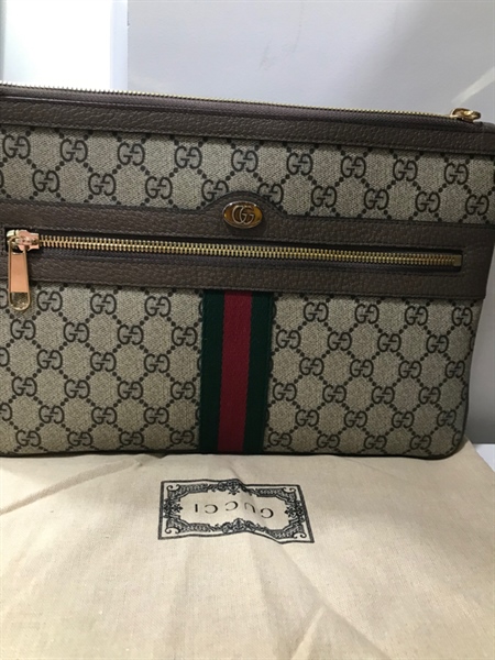 Túi GG Clutch Ophidia xám +