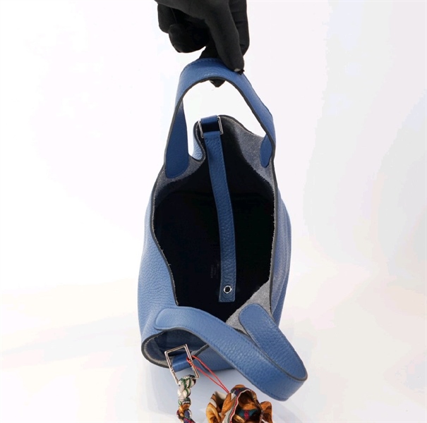 Túi Hermes màu xanh dương kèm ổ khoá KG+