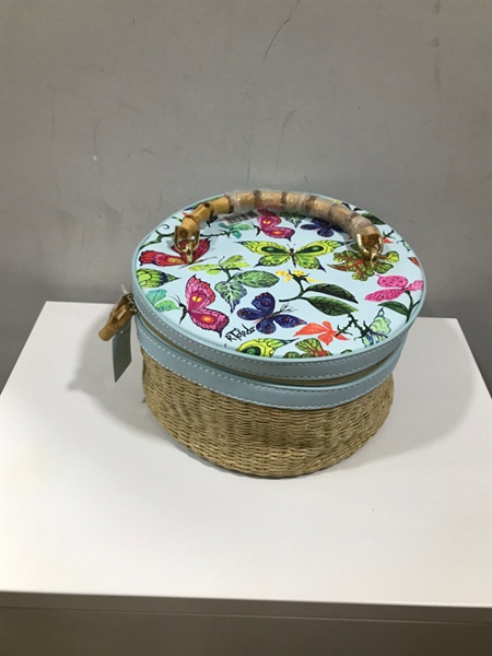 Túi Cói Tròn Mặt Xanh Estee KG+