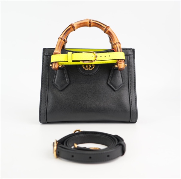 Túi GG đen quai trúc sz 20cm KG+