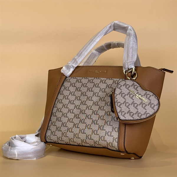 Túi Karl Lagerfeld Vàng Xám Kèm Charm KG+