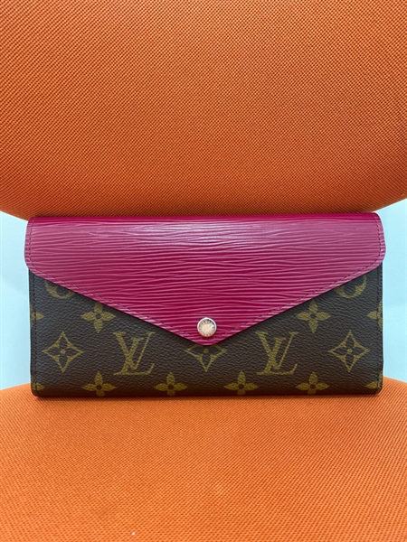 Ví LV Dỏ Phối Hoa Nâu+