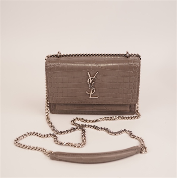 Túi YSL vân da xám+