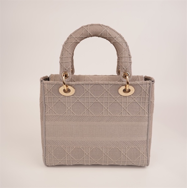 Túi Dior Lady dạ xám (BQ) KG+