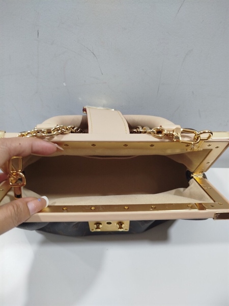 Túi LV Hoa Nâu Quai Trắng+
