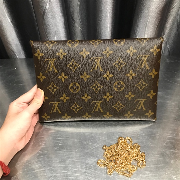 Túi LV lòng hồng xích vàng +