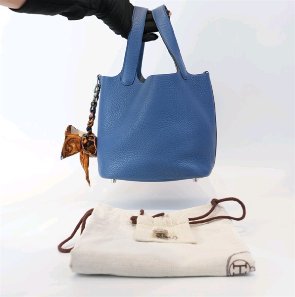 Túi Hermes màu xanh dương kèm ổ khoá KG+