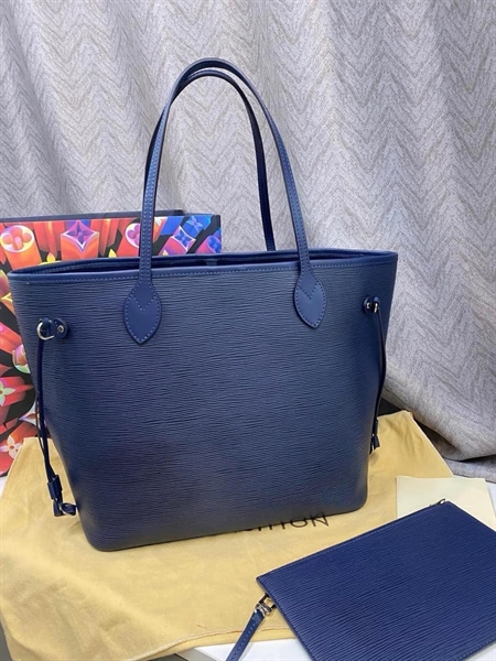 Túi LV tote xanh kèm poud +