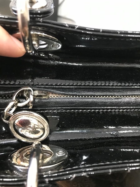 Túi Lady Dior Đen Bóng KG+