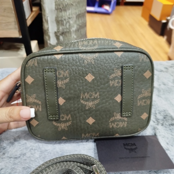 Túi hộp MCM nhỏ màu rêu +