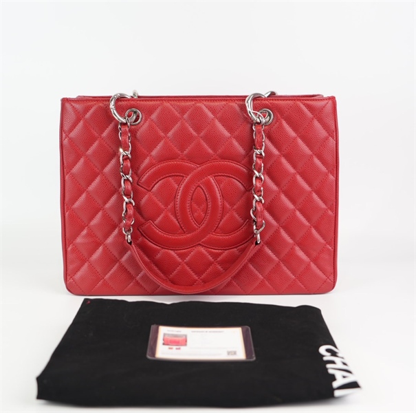 Túi Chanel tote màu đỏ sz 32cm KG+