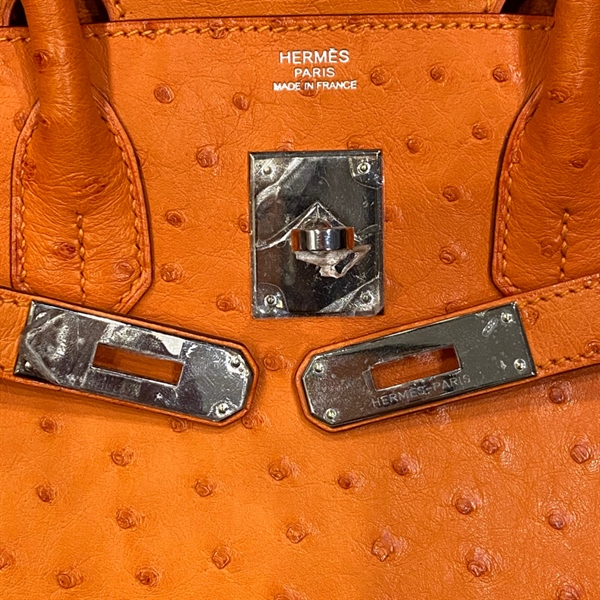 Túi Hermes đà điểu cam ổ chìa KG+