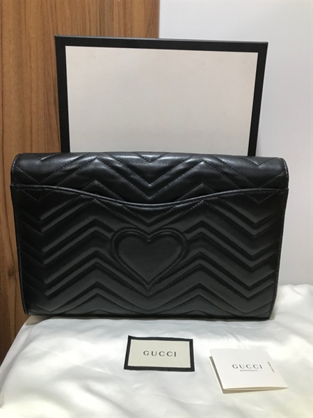 Túi GG Đen Lượn Sóng+