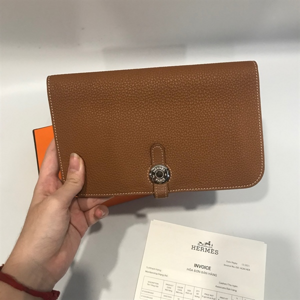 Ví Hermes vàng bòa +