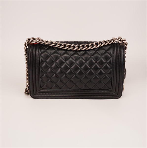 Túi Chanel Boy đen logo họa tiết ++