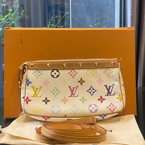 Túi LV trắng họa tiết màu KG+