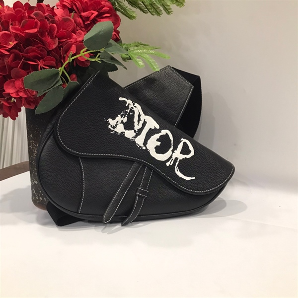 Túi Dior yên ngựa đen KG+