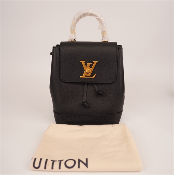 Balo LV đen khóa vàng +