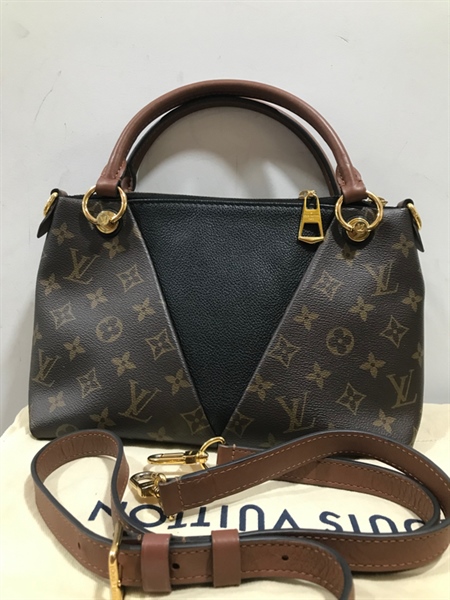 Túi LV Đen Phối Hoa Nâu+