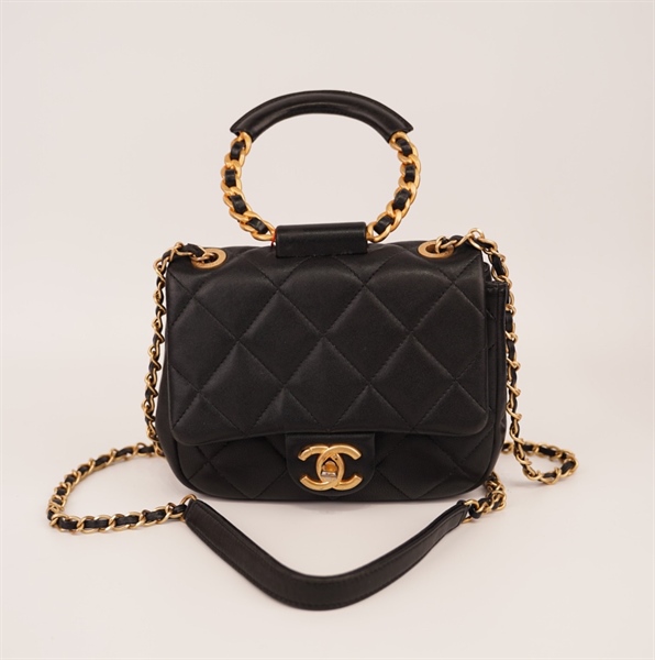 Túi Chanel khóa vàng tay cầm tròn ++