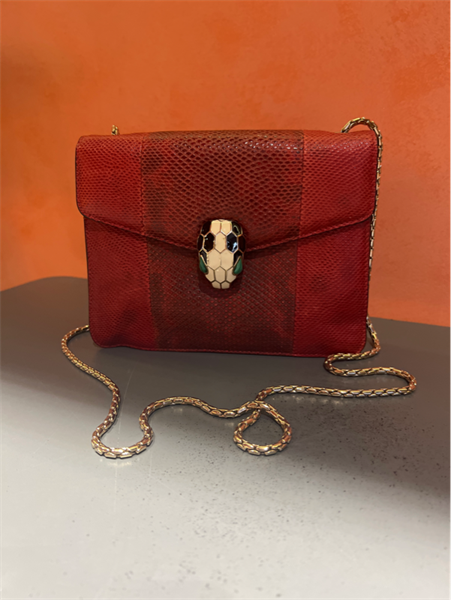 Túi BVLgari da rắn đỏ+