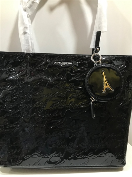Túi Tote Karl Lagerfeld Đen Bóng KG+