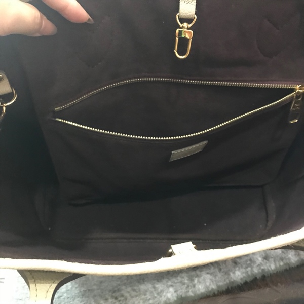 Túi tote LV xám trắng kèm pound KG+