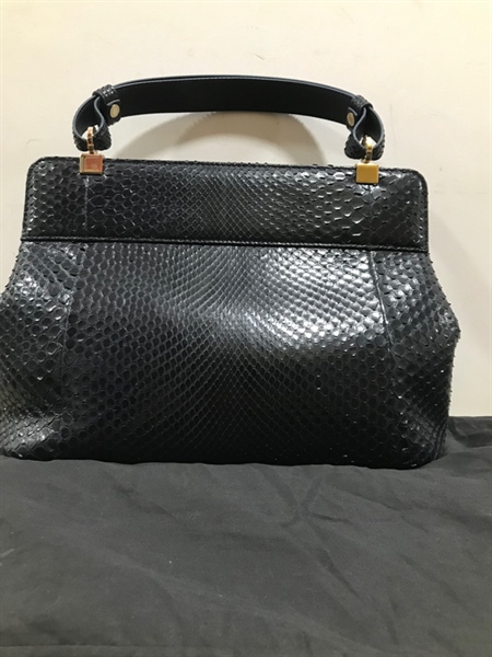 Túi BVLGARI Da Rắn Đen+