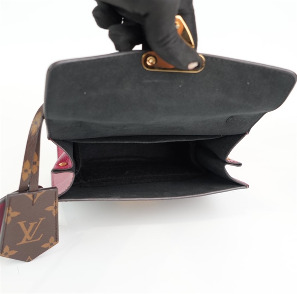 Túi LV hoa bạc lòng hồng 19cm +