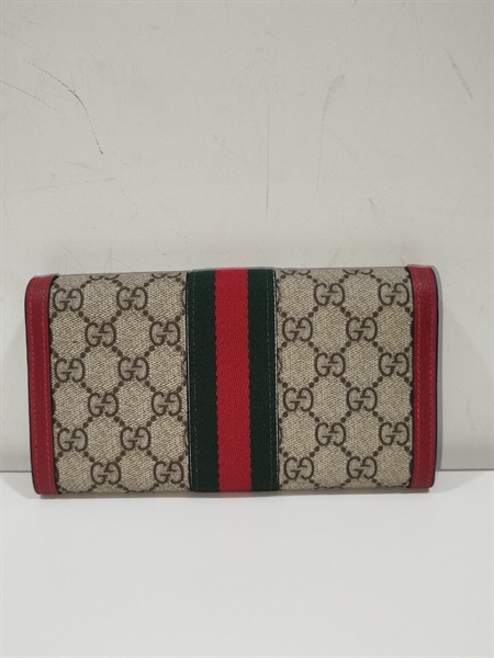 Ví Cầm Tay xám GG Viền đỏ phối đỏ xanh+