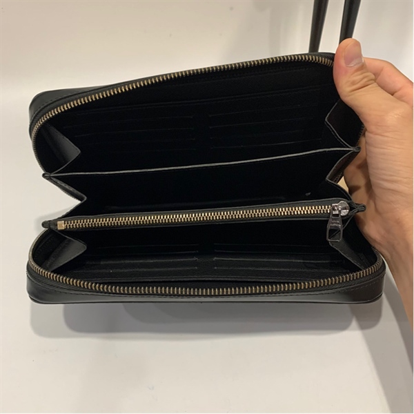 Ví LV đen khóa kéo 2 ngăn +