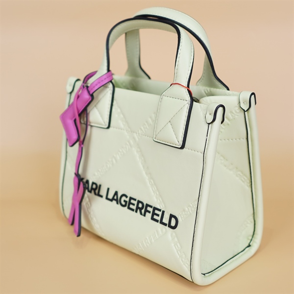 Túi xách Karl Lagerfeld xanh charm hồng KG+