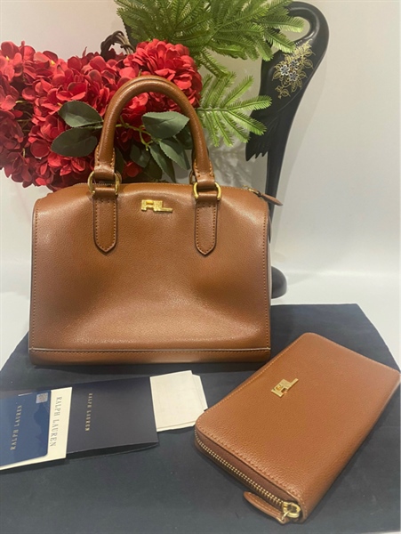 Túi Ralph Lauren kèm ví màu nâu +