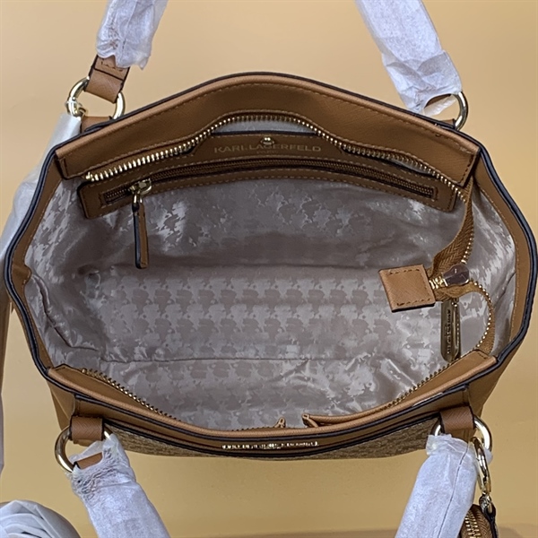 Túi Karl Lagerfeld Vàng Xám Kèm Charm KG+