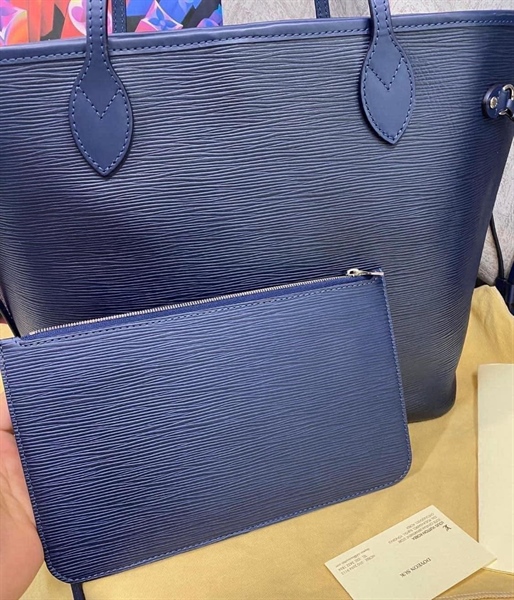 Túi LV tote xanh kèm poud +