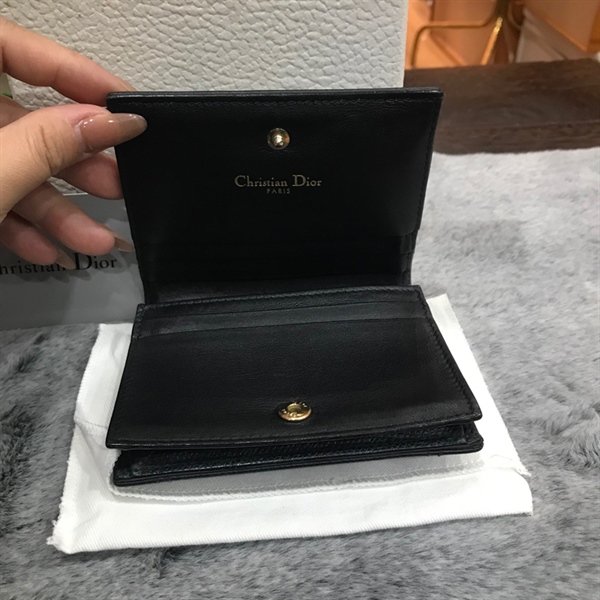 Ví gập 2 Dior vân đen +